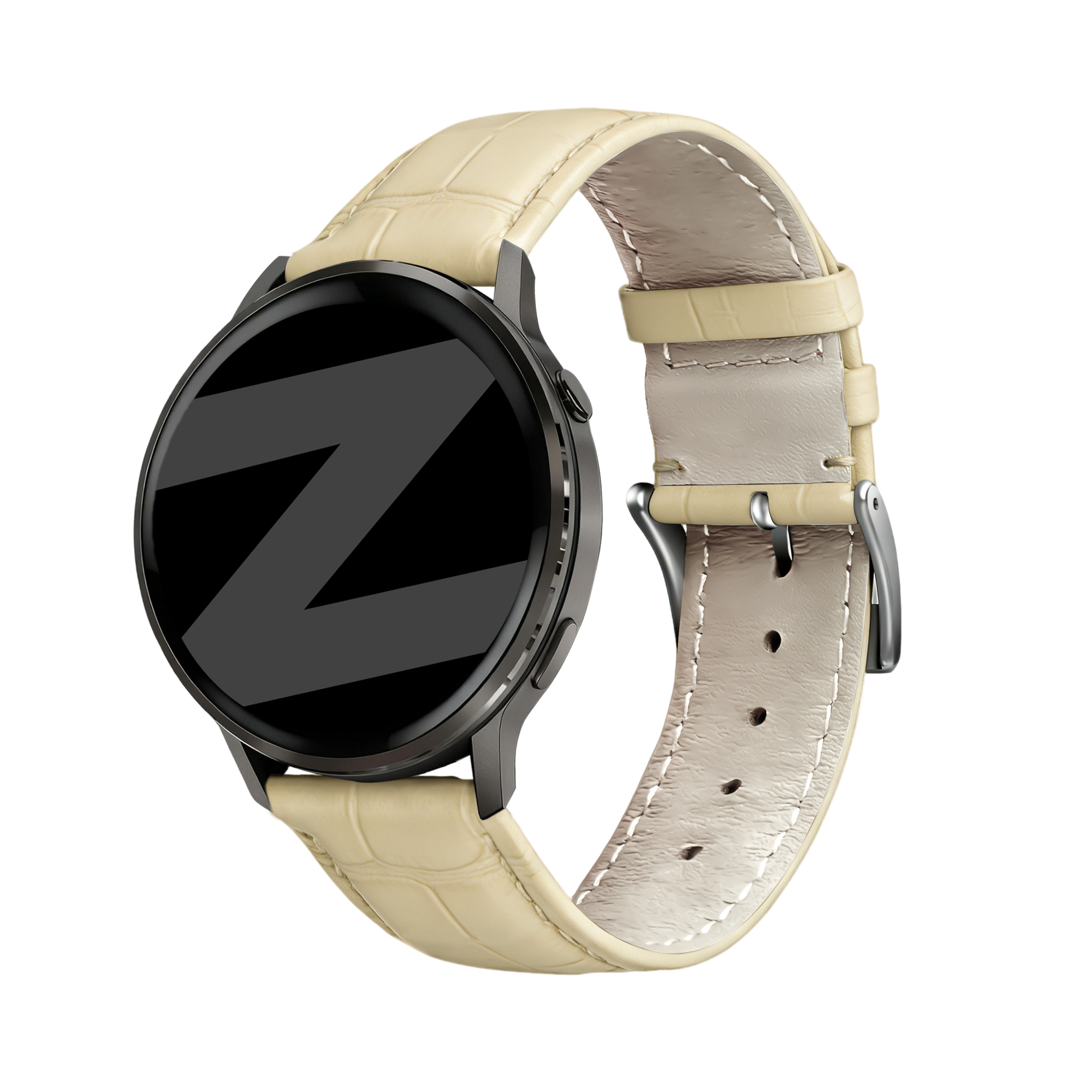 Bandz Garmin Approach S44 Leren crocodile grain band (beige)