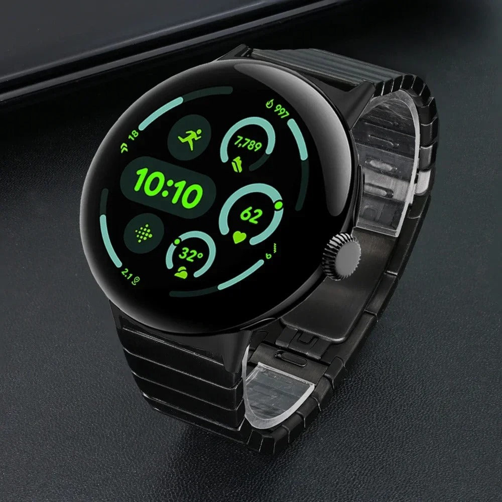 Google Pixel Watch 4 - 45mm luxe metalen band (zwart)