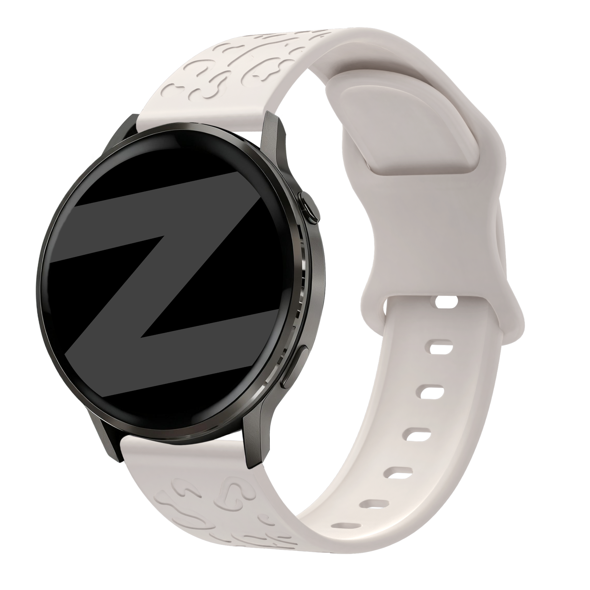 Bandz Garmin Forerunner 570 - 42mm siliconen band 'Leopard' (sterrenlicht)