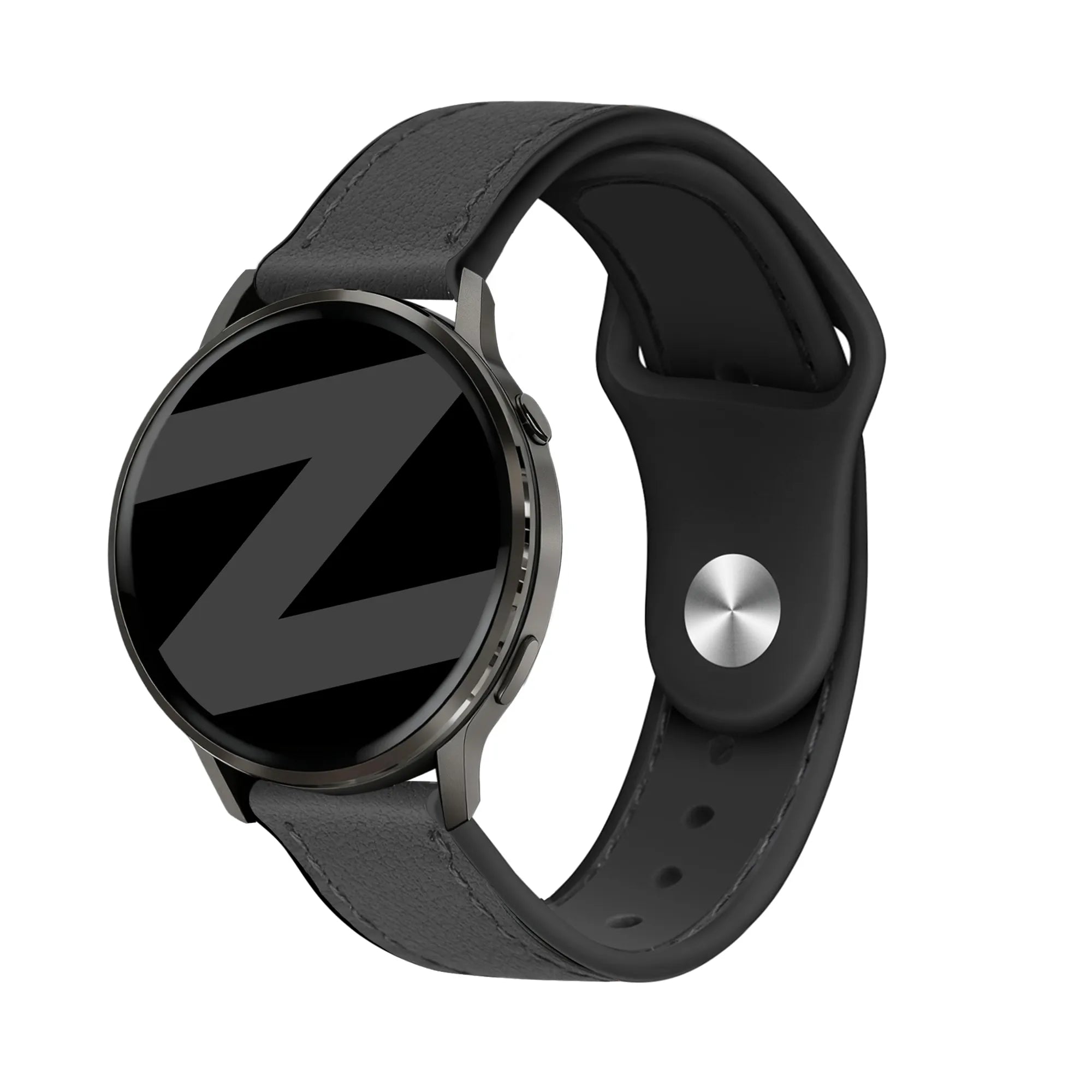 Bandz Garmin Forerunner 245 lederen band 'Hybrid' (zwart)