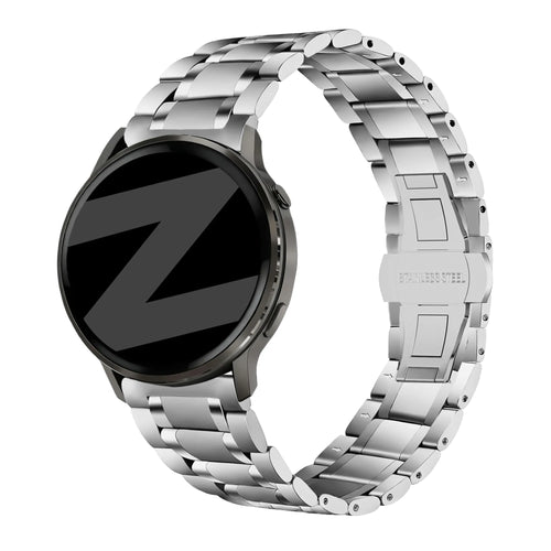 Bandz Garmin Forerunner 70 Steel Link Strap 'Deluxe' (Silver)