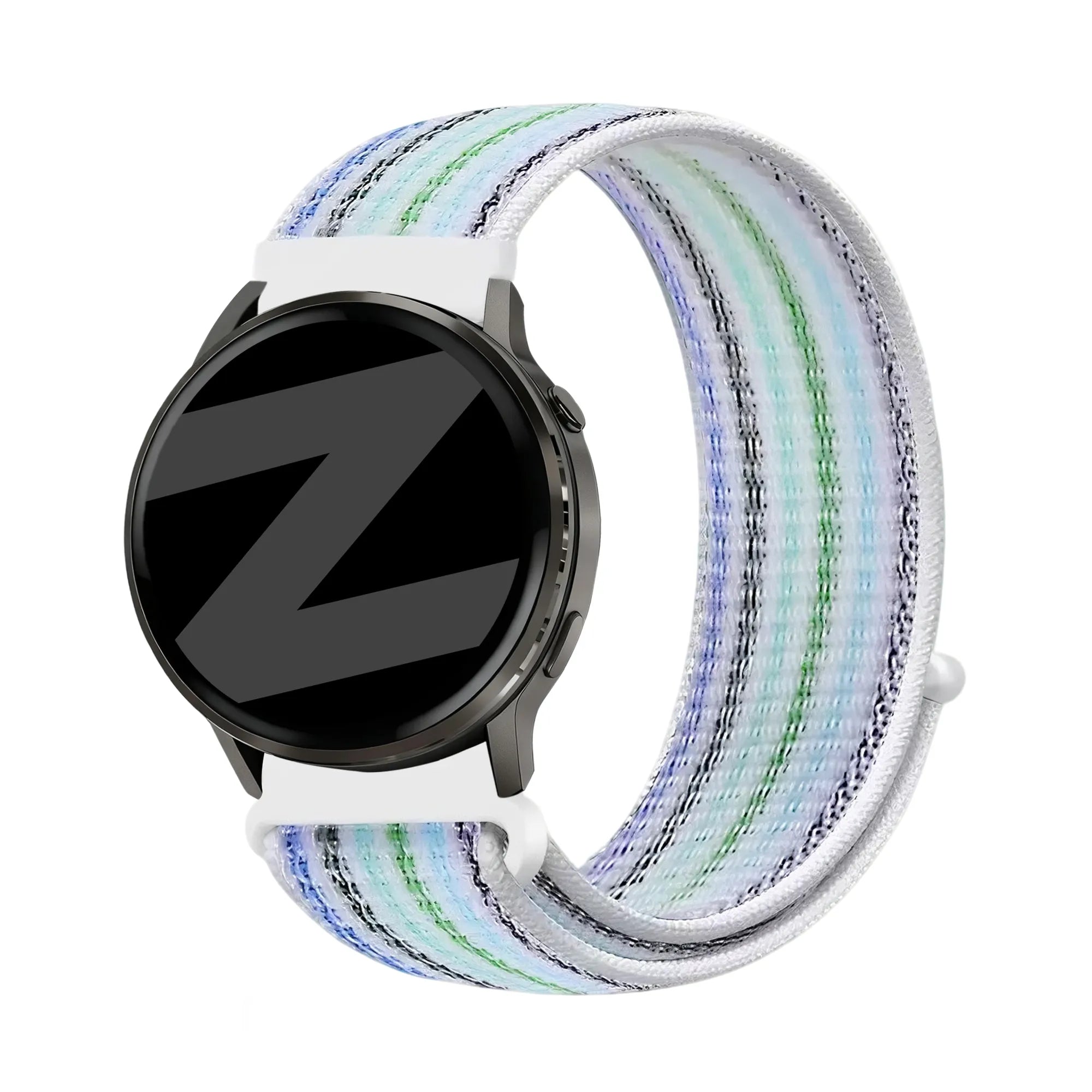 Bandz Garmin Venu 4 - 41mm nylon loop band (gestreept blauw)