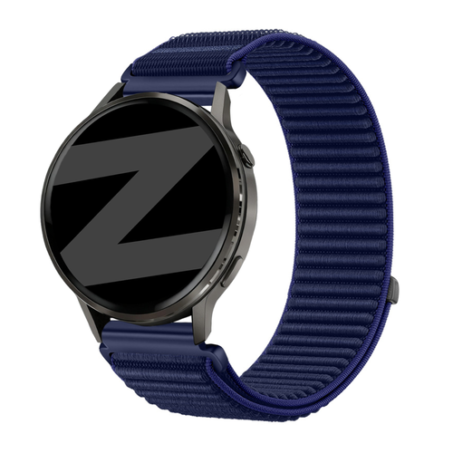 Bandz Garmin Venu 4 - 41mm nylon band 'Wave' (donkerblauw)