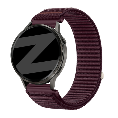 Bandz Garmin Venu 4 - 41mm nylon band 'Wave' (donkerpaars)