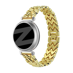 Bandz Pebble Round 2 - 14mm metalen band 'V-type' (goud)