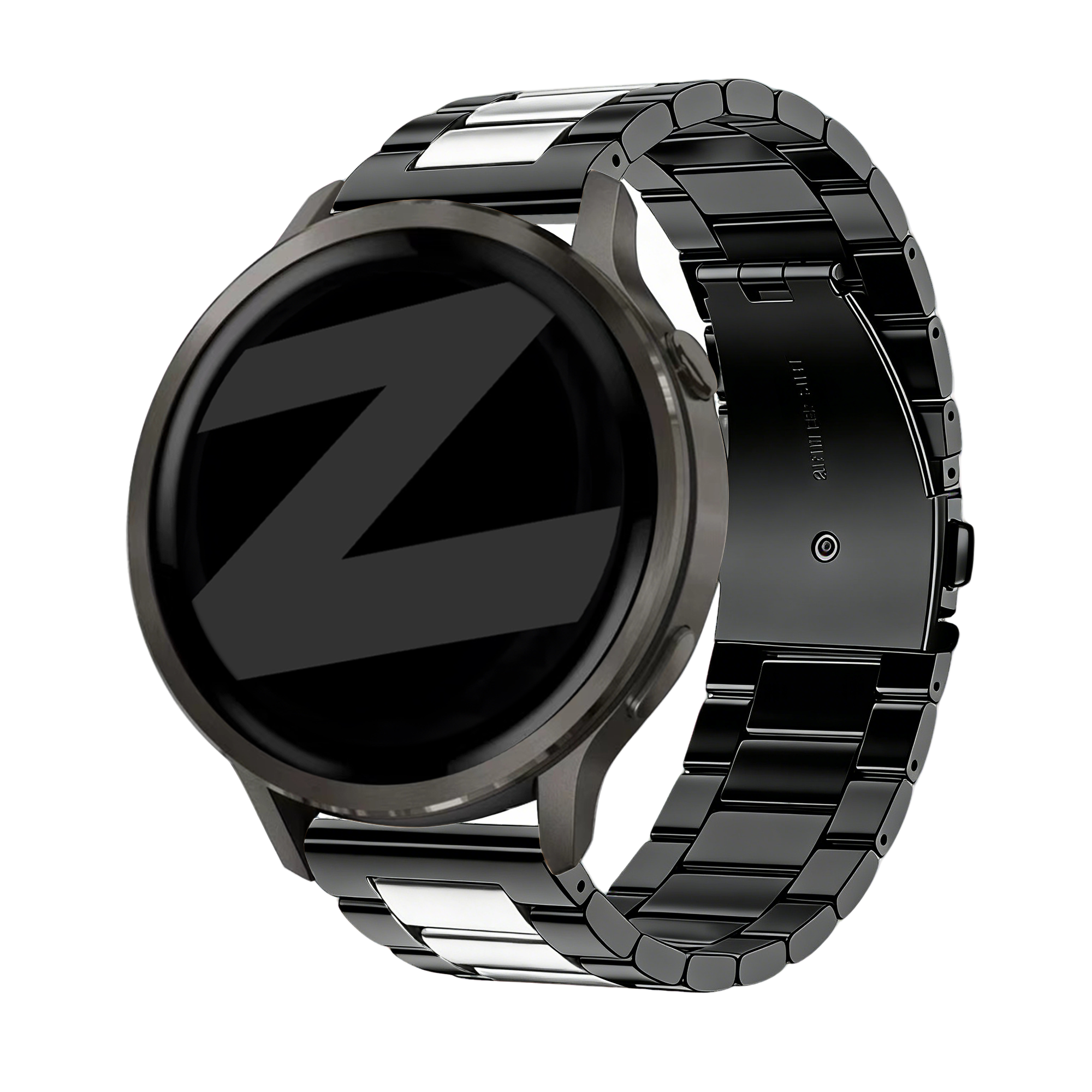 Bandz Garmin Forerunner 265 stalen band 'Classic' (zwart/zilver)