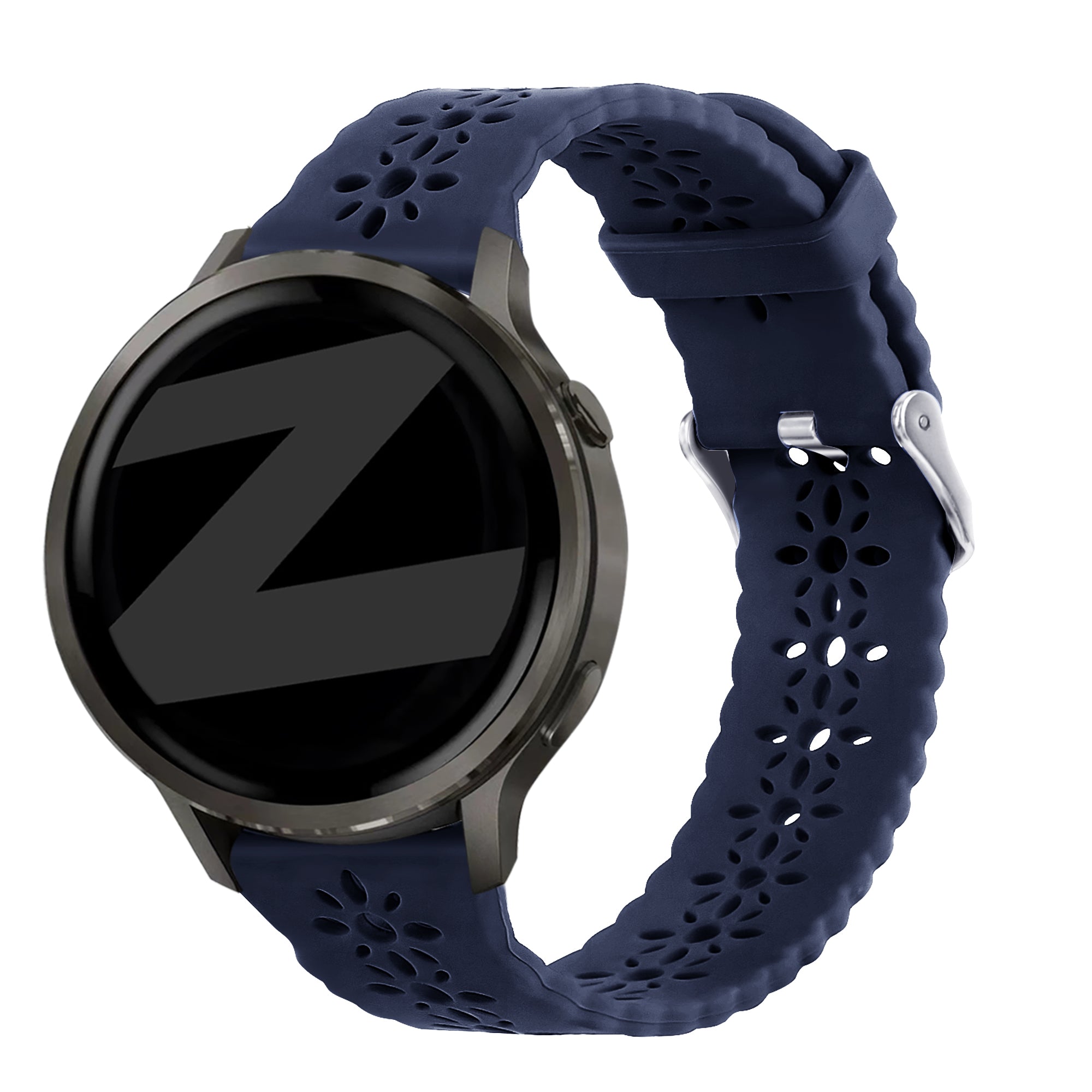 Bandz Garmin Vivoactive 6 siliconen band 'Lace' (donkerblauw)