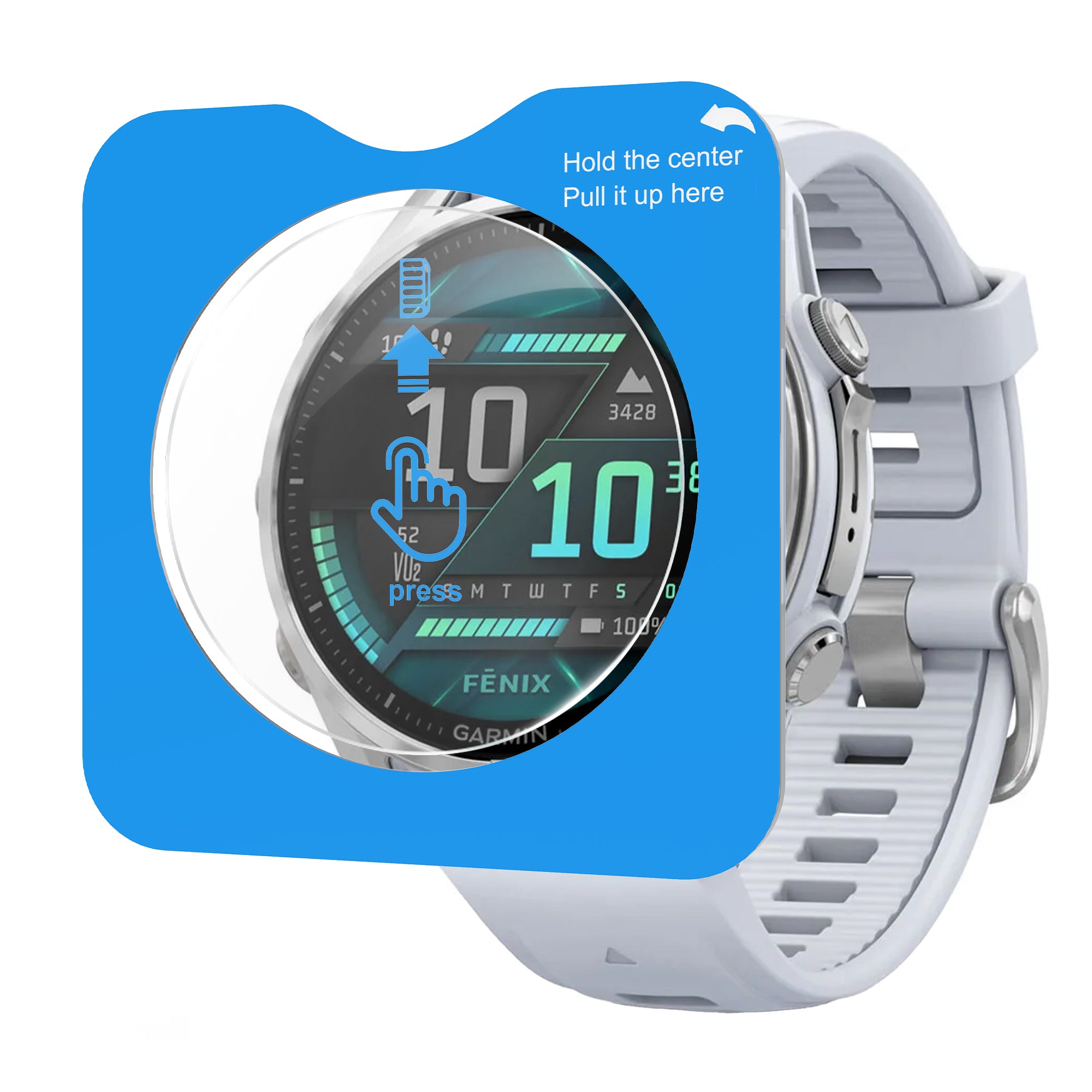 Screenprotector met One-Click tool - Garmin Fenix 8 - 43mm