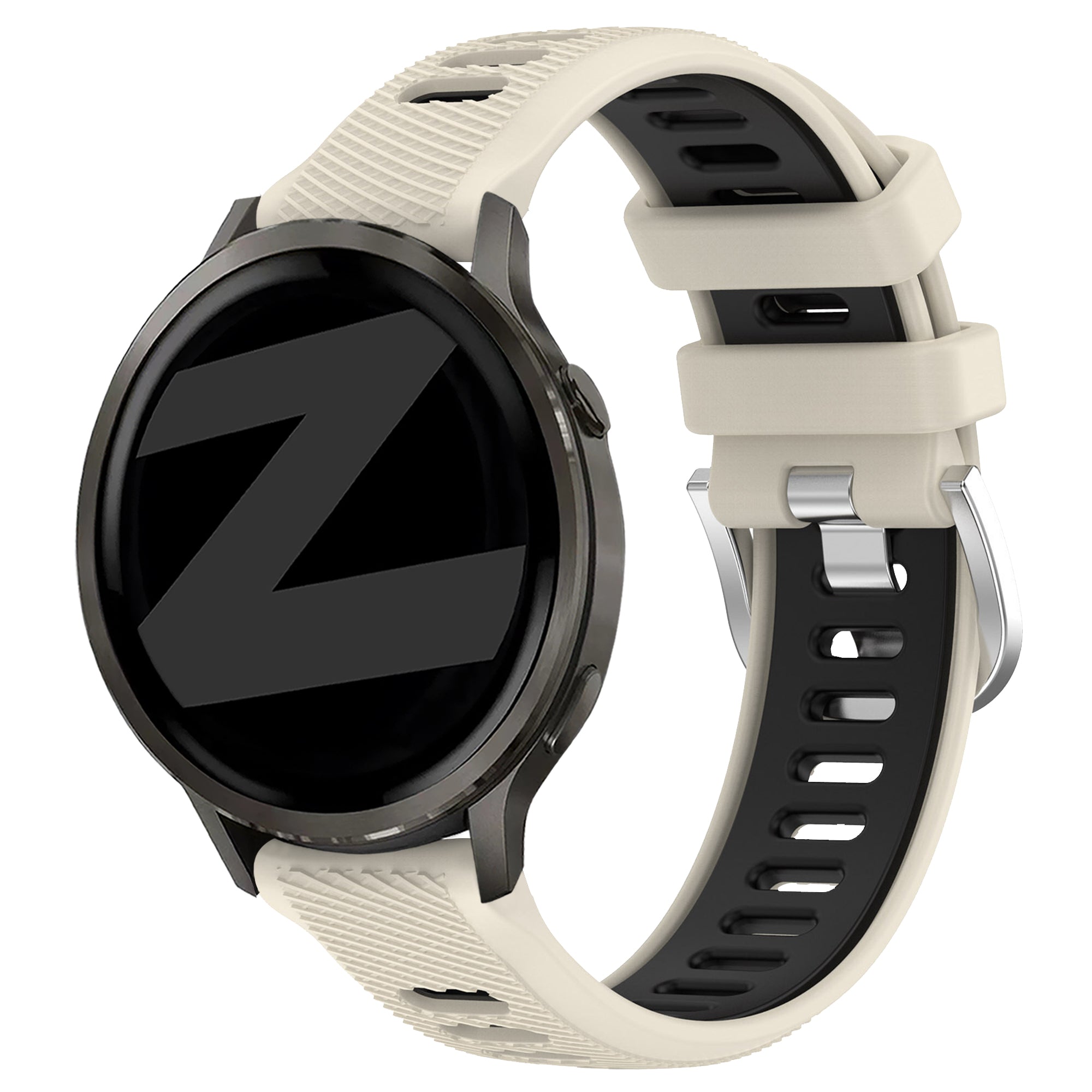 Bandz Garmin Venu 4 - 41mm sport band met gesp (sterrenlicht/zwart)