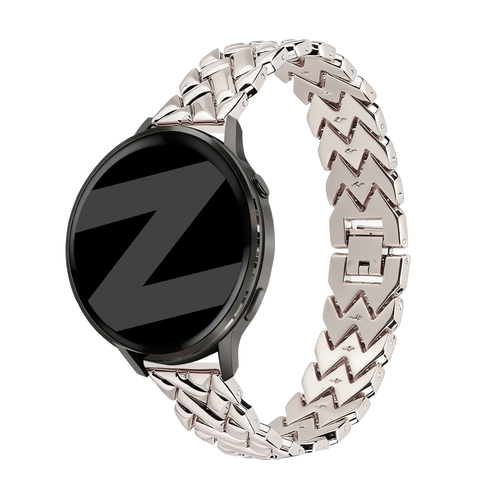 Bandz Garmin Vivomove 3s metalen band 'V-type' (sterrenlicht)