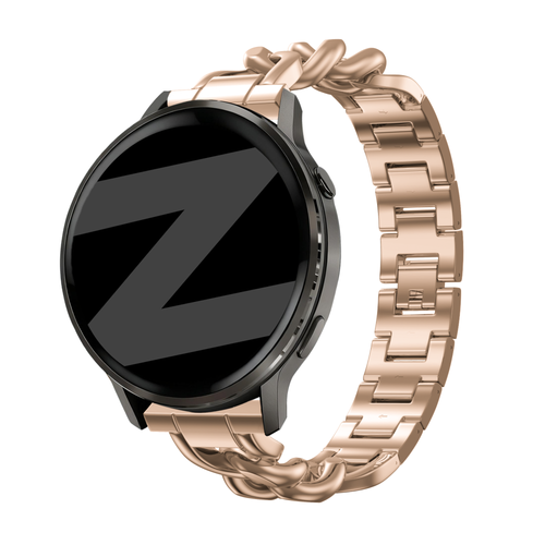 Bandz Garmin Approach S42 metalen band 'Chains' (roségoud)
