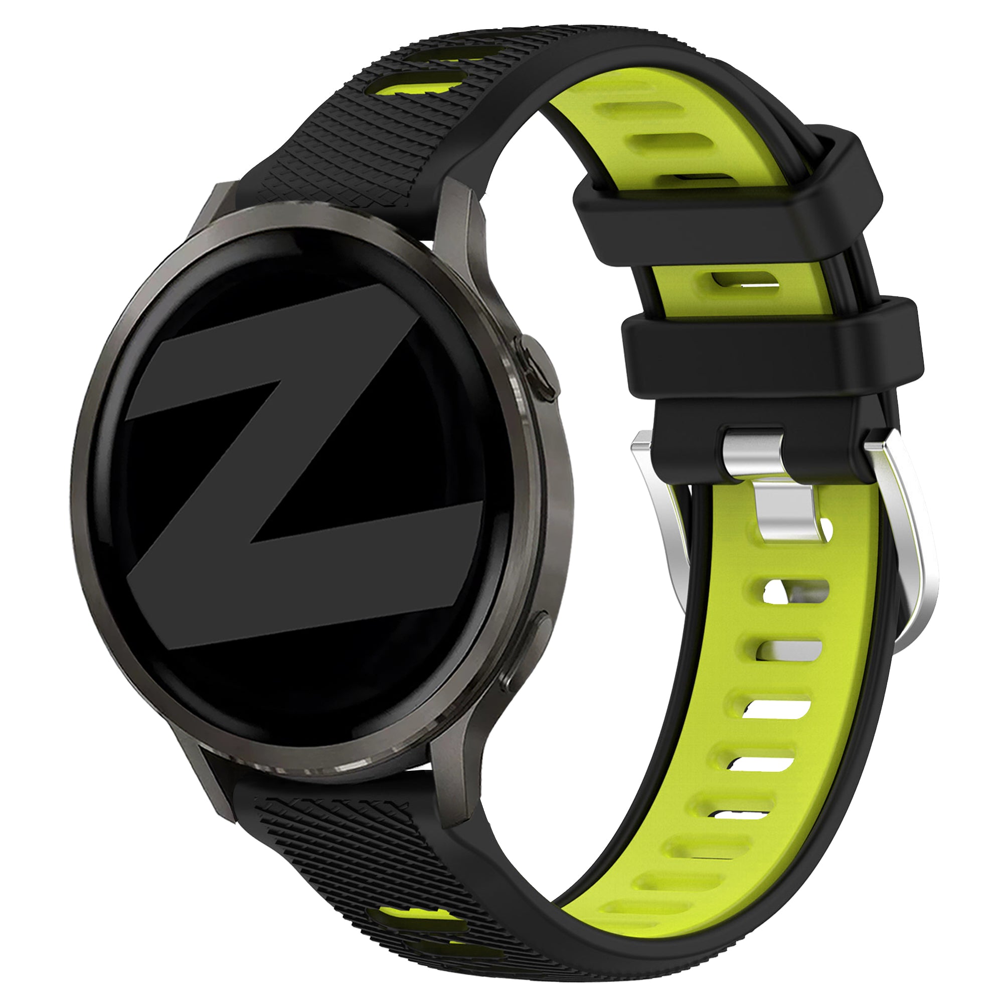 Bandz Garmin Venu 4 - 41mm sport band met gesp (zwart/geel)