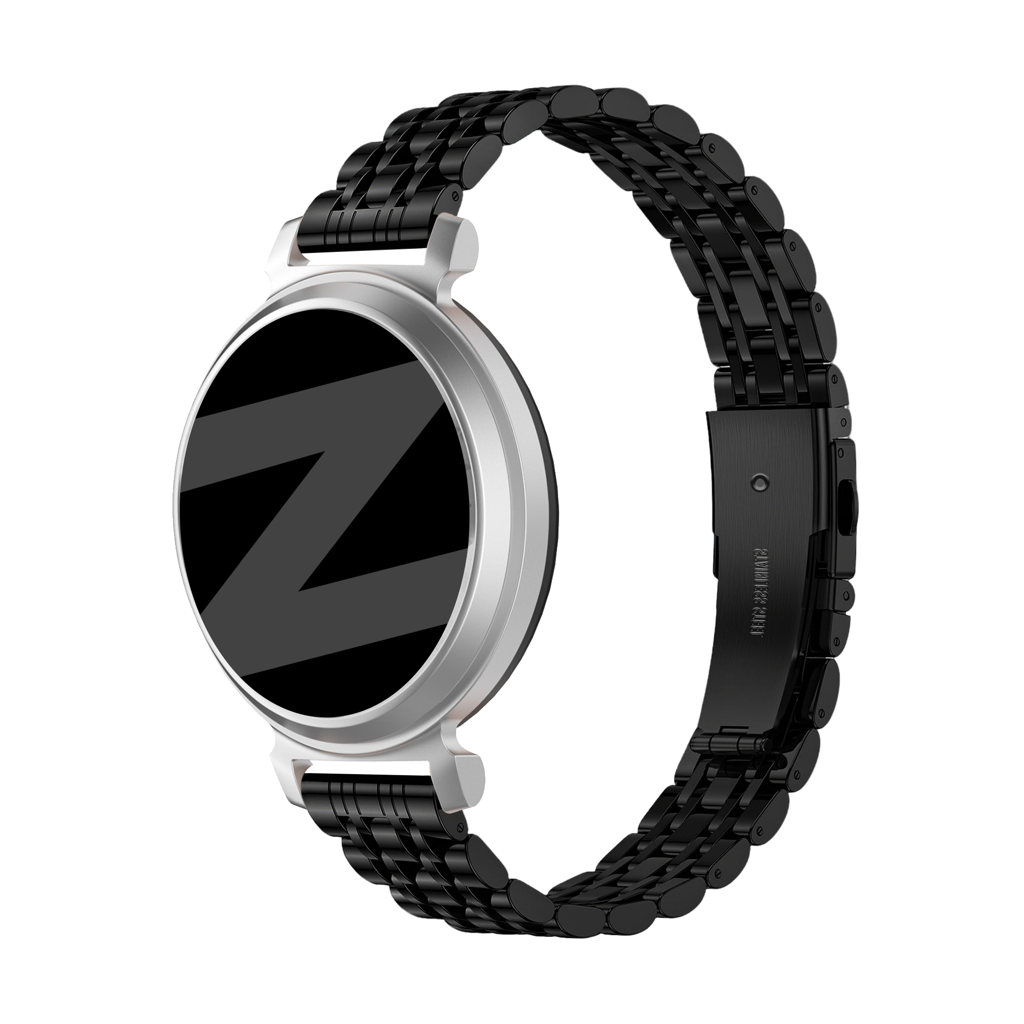 Bandz Garmin Lily 2 stalen band 'Deluxe' (zwart)
