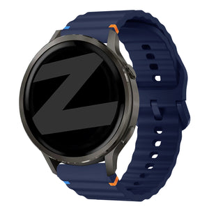 Bandz Garmin Venu 4 - 41mm siliconen band 'Wave' (donkerblauw)