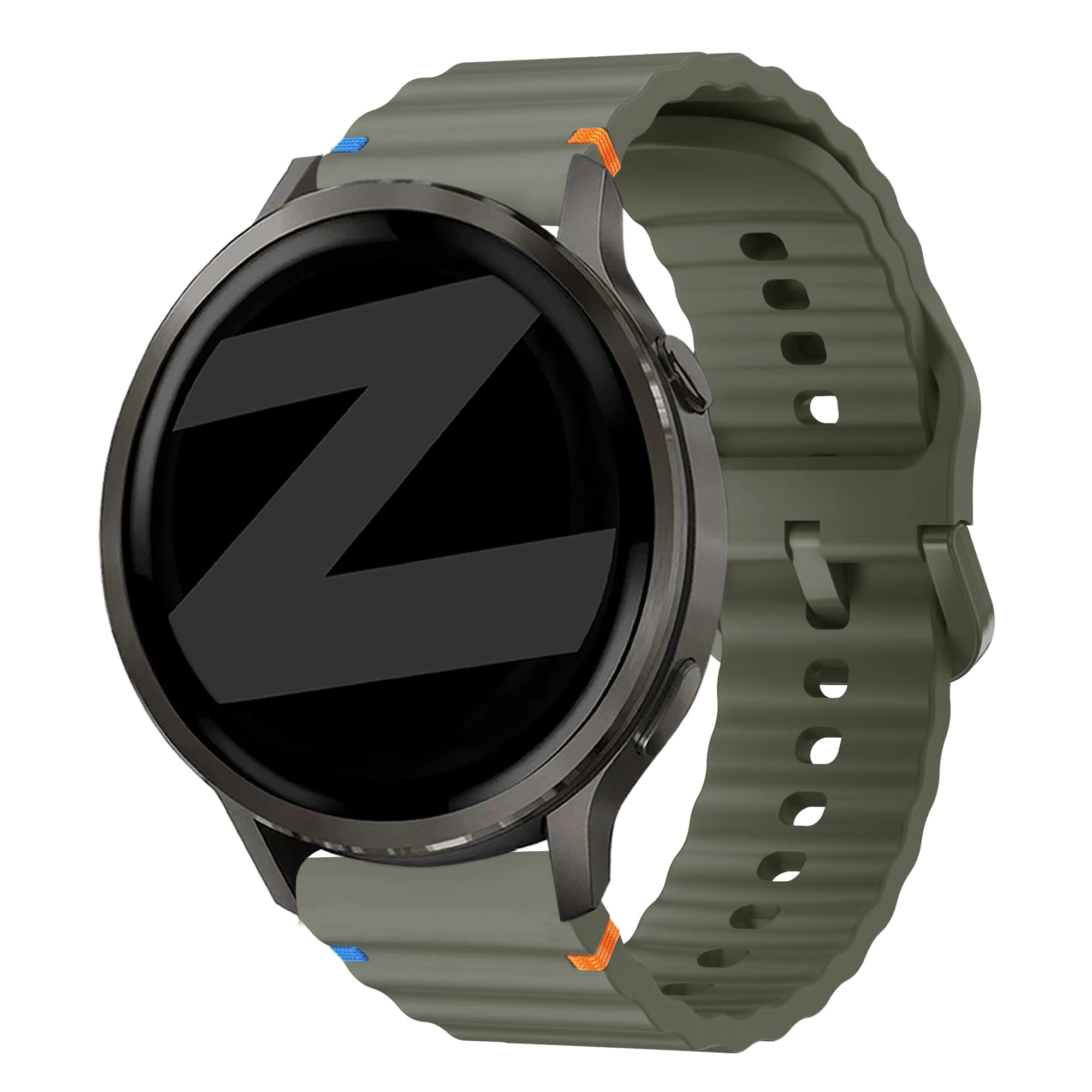 Bandz Garmin Forerunner 645 siliconen band 'Wave' (legergroen)