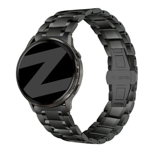 Bandz Garmin Forerunner 70 stalen schakel band 'Deluxe' (zwart)