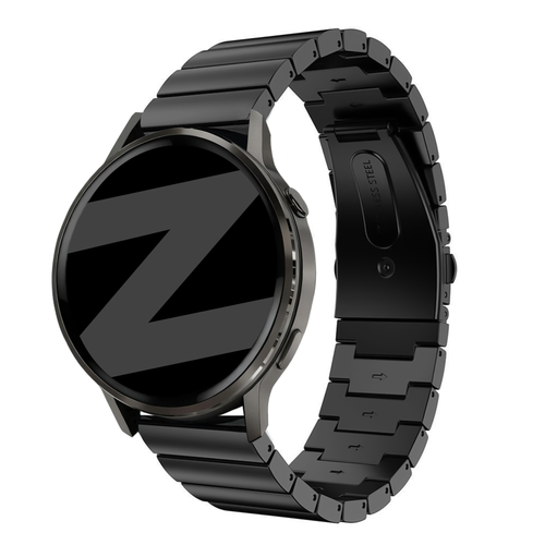 Bandz Garmin Vivomove Trend stalen band 'One Bead' (zwart)