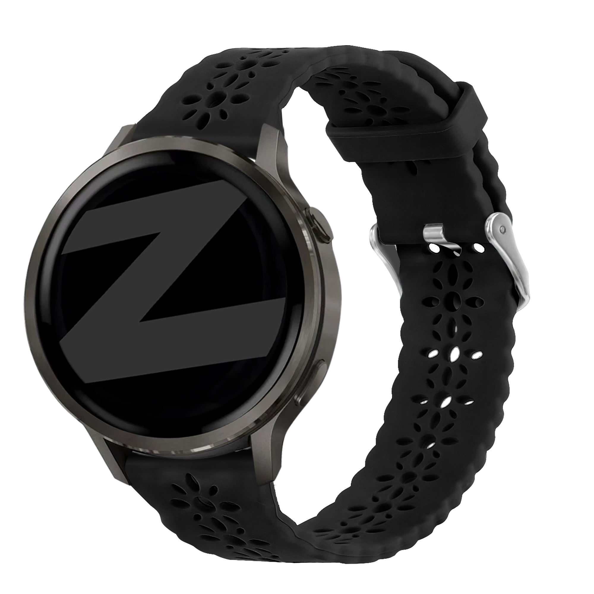 Bandz Garmin Vivoactive 6 siliconen band 'Lace' (zwart)