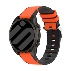 Strap-it Garmin Fenix 5s / 6s leren hybrid bandje (oranje)