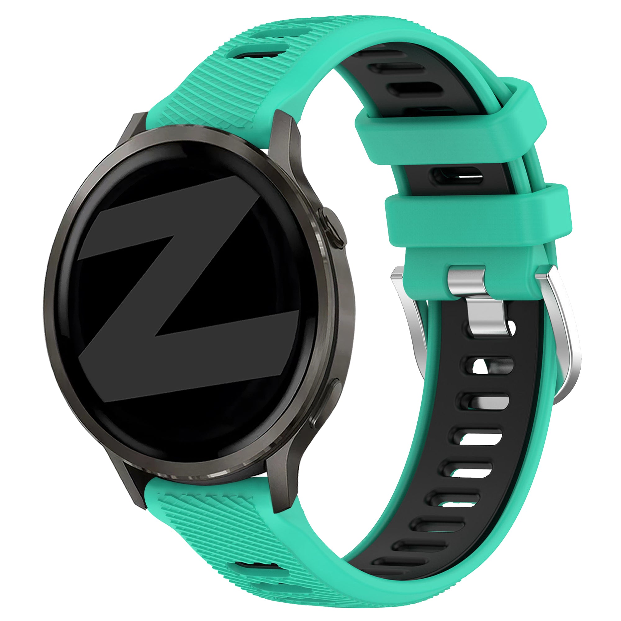 Bandz Garmin Venu 4 - 41mm sport band met gesp (aqua/zwart)