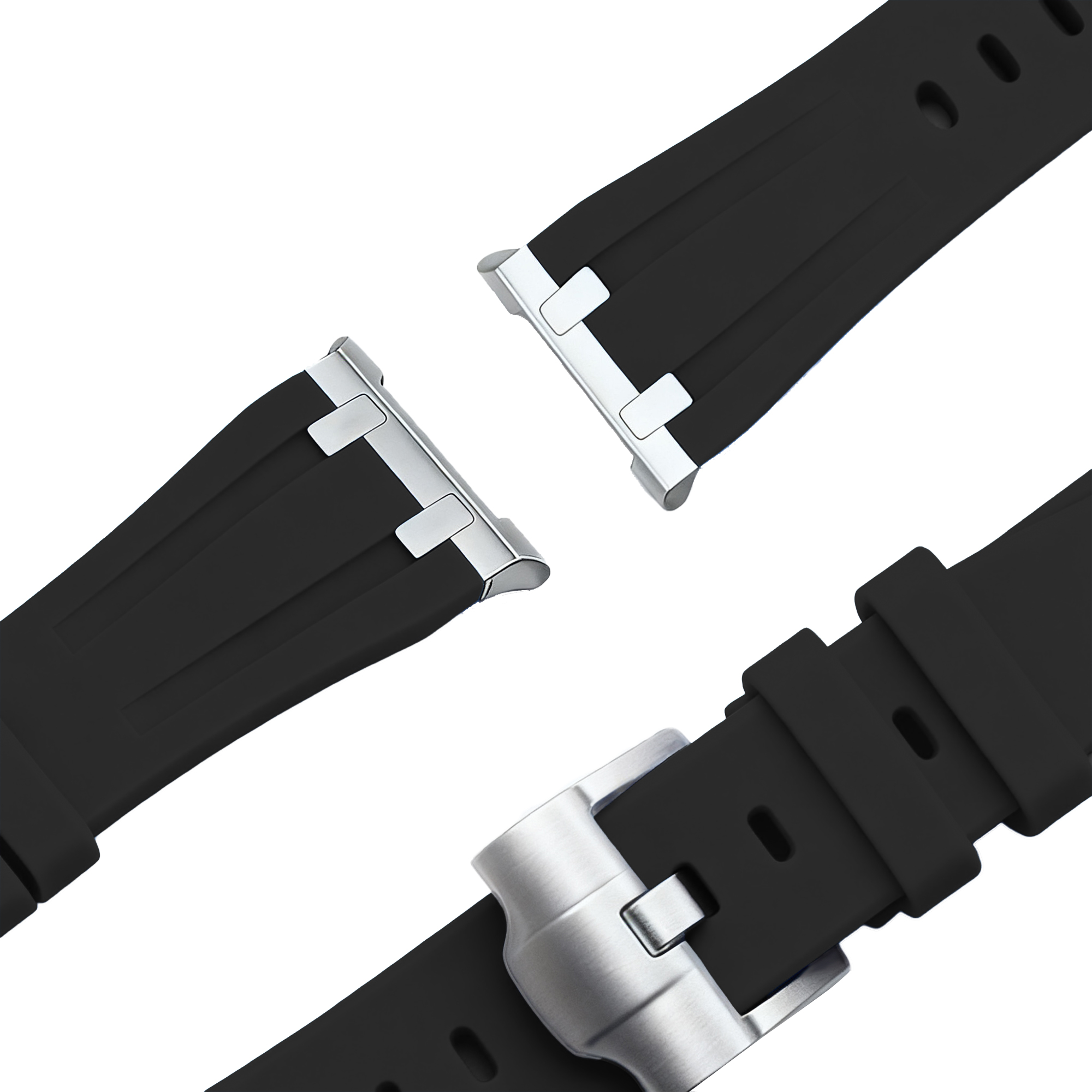 Bandz Samsung Galaxy Watch 8 - 40mm siliconen band 'Luxe Liquid' (zwart)