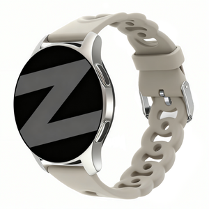 Bandz Samsung Galaxy Watch 7 - 44mm siliconen band 'Chains' (lichtgrijs)