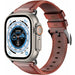 Apple Watch Ultra leren band (rood-bruin)