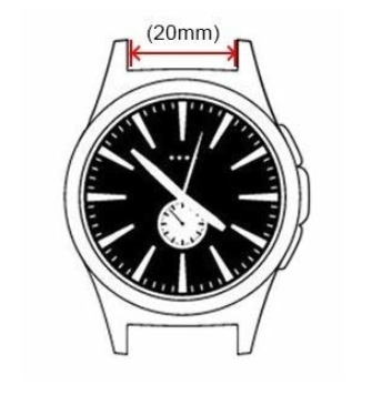 Lederen horlogeband 20mm - universeel - strak bruin