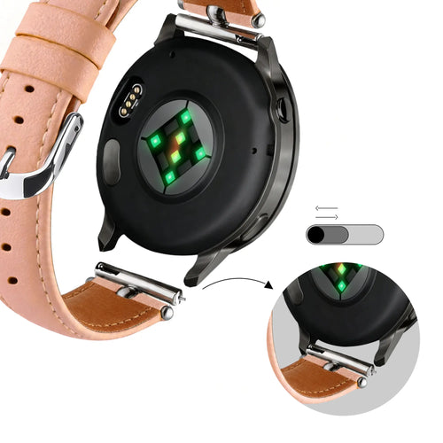 Bandz Garmin Forerunner 55 Lederen band 'Bullet' (roze)