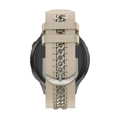 Bandz Samsung Galaxy Watch FE leren band 'Chains' (beige)