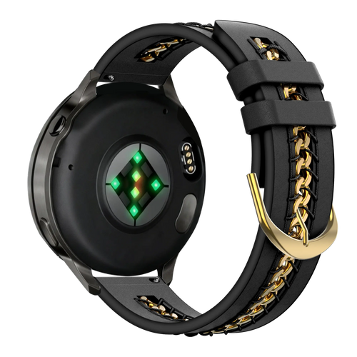 Bandz Samsung Galaxy Watch 6 Classic - 47mm leren band 'Chains' (zwart)