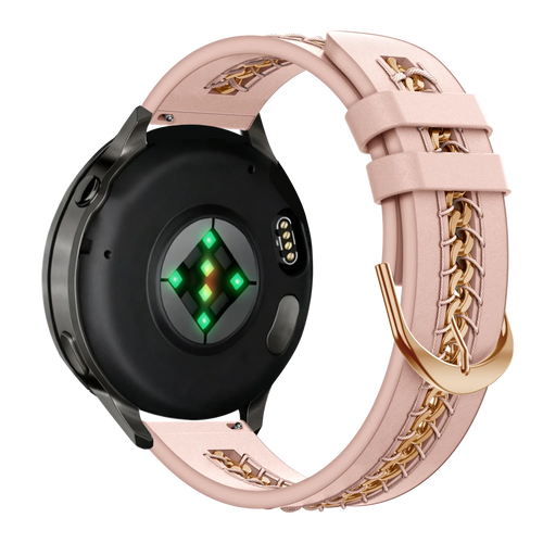 Bandz Garmin Forerunner 170 Leather Strap 'Chains' (Pink)