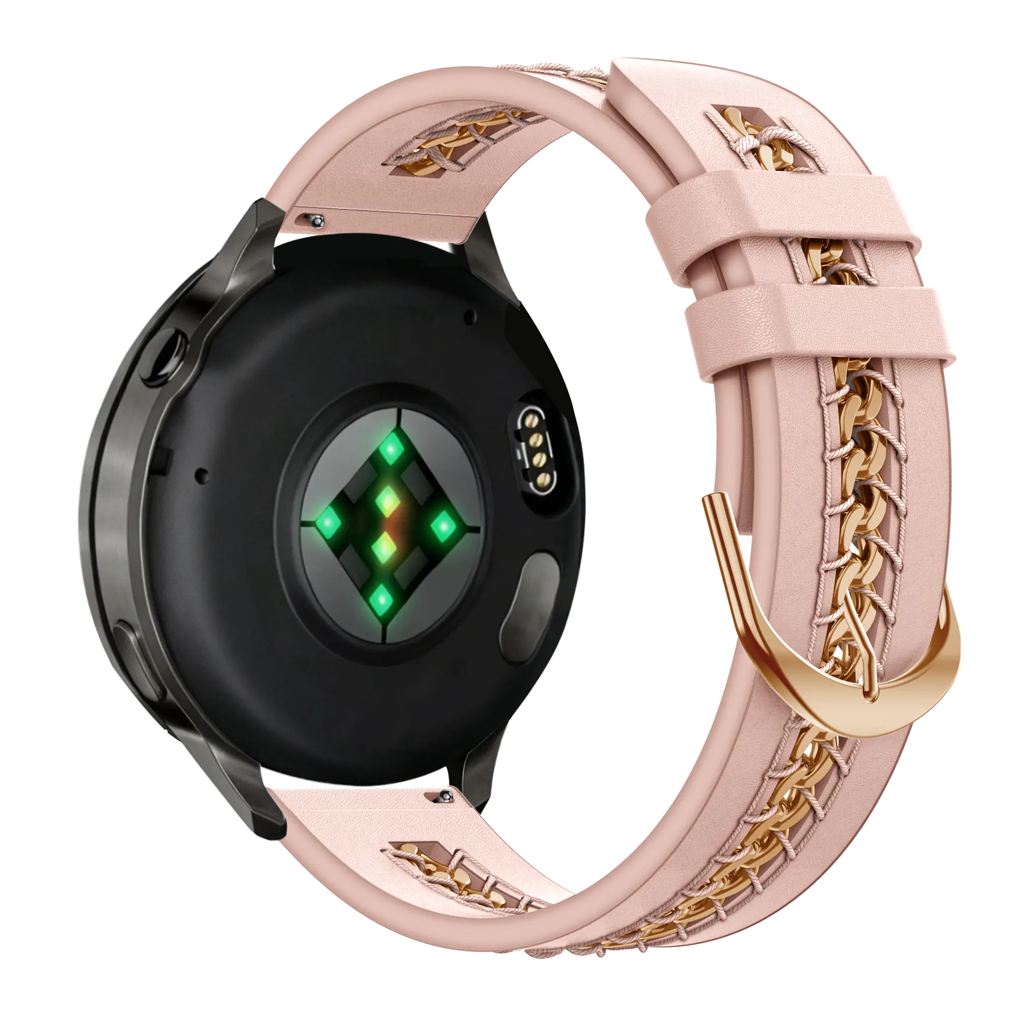 Bandz Samsung Galaxy Watch 5 - 44mm Leather Strap 'Chains' (Pink)