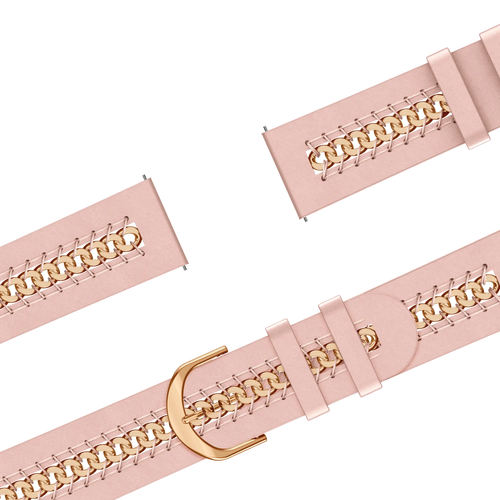 Bandz Garmin Forerunner 170 Leather Strap 'Chains' (Pink)