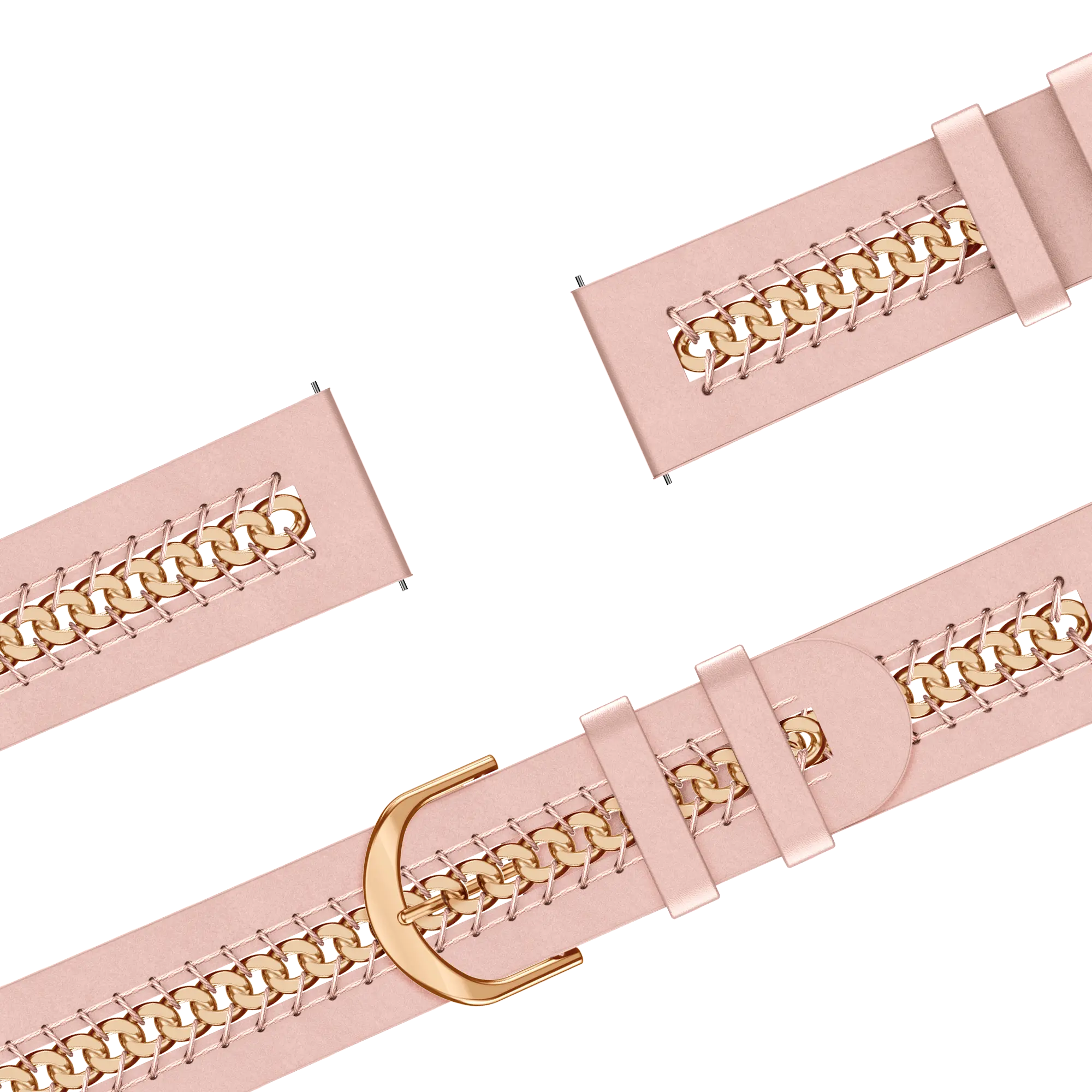 Bandz Garmin Forerunner 170 Leather Strap 'Chains' (Pink)