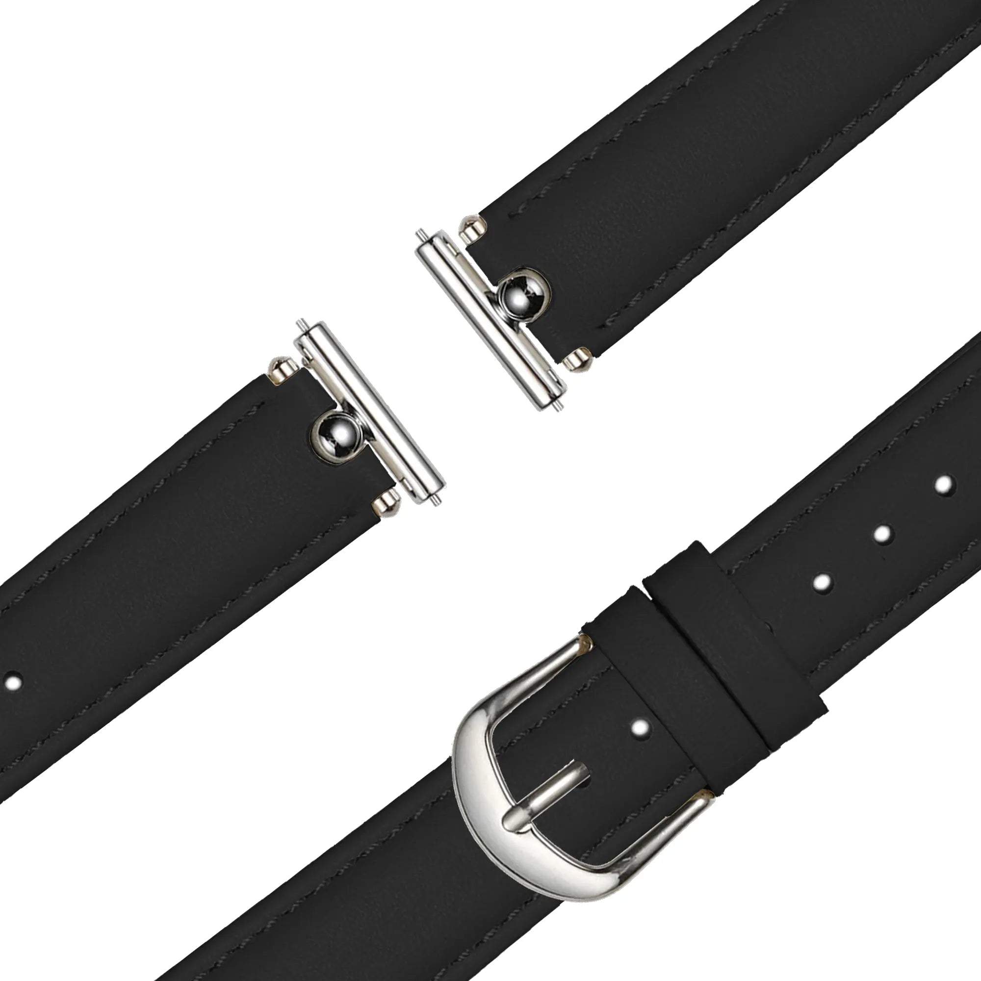 Bandz Oozoo Smartwatch 20mm Lederen band 'Bullet' (zwart)