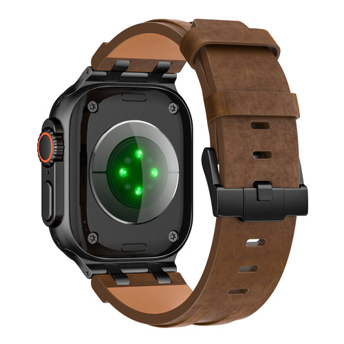 Apple Watch solide lederen band (brons-bruin)