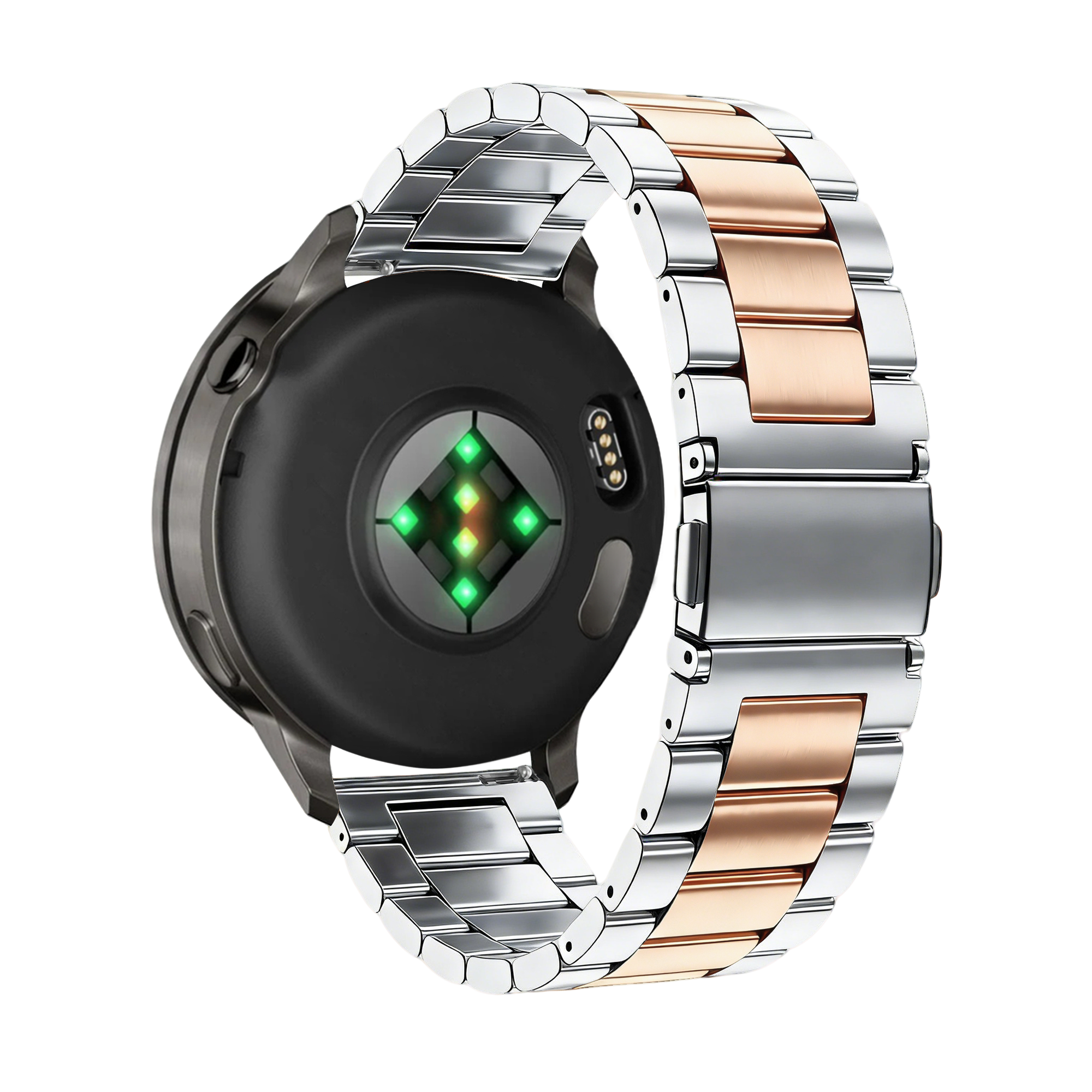 Bandz Garmin Venu SQ stalen band 'Classic' (zilver/roségoud)