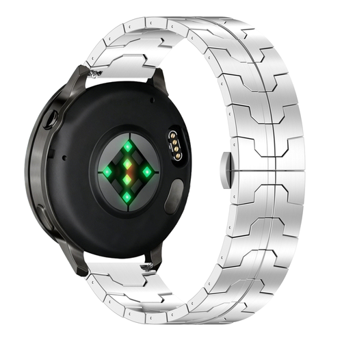 Bandz Garmin Vivoactive 4 stalen band 'Iron' (zilver)