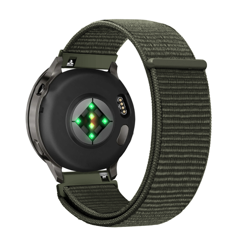 Bandz Garmin Forerunner 265s nylon loop band (donkergroen)