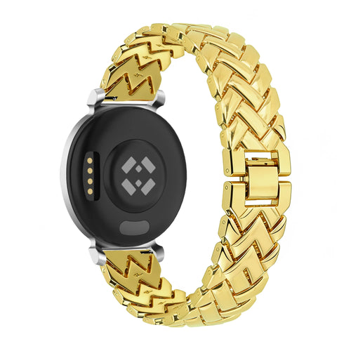Bandz Pebble Round 2 - 14mm metalen band 'V-type' (goud)