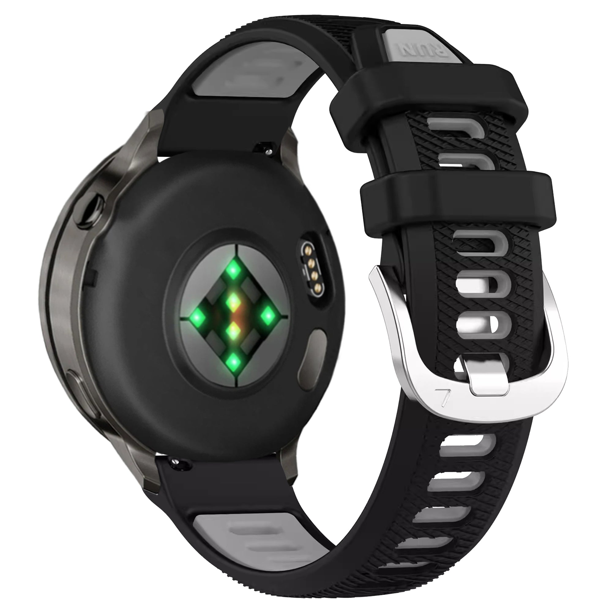 Bandz Garmin Forerunner 255s sport band met gesp (zwart/grijs)