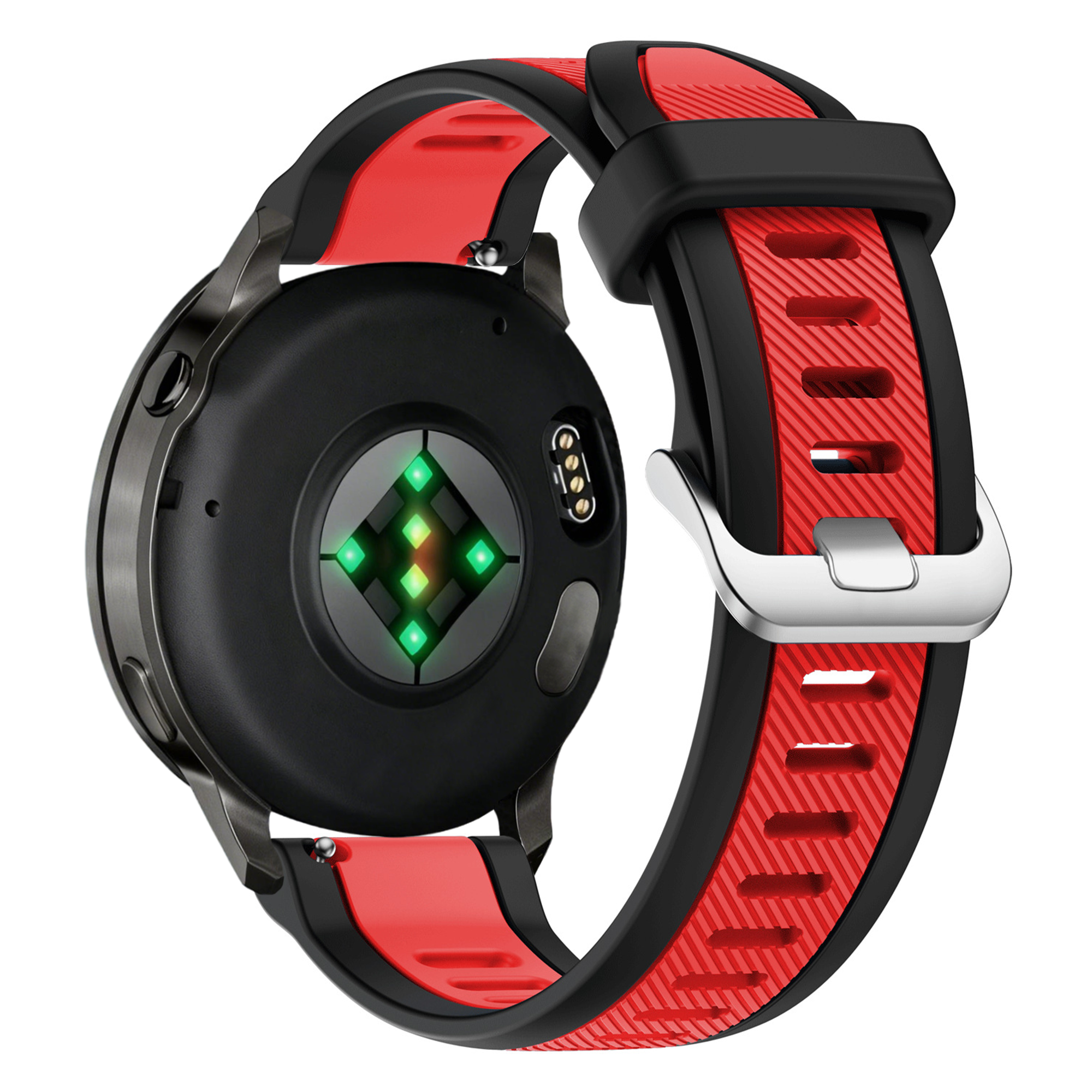 Bandz Garmin Vivoactive 3 Dual Buckled Sport Strap (Black/Red)