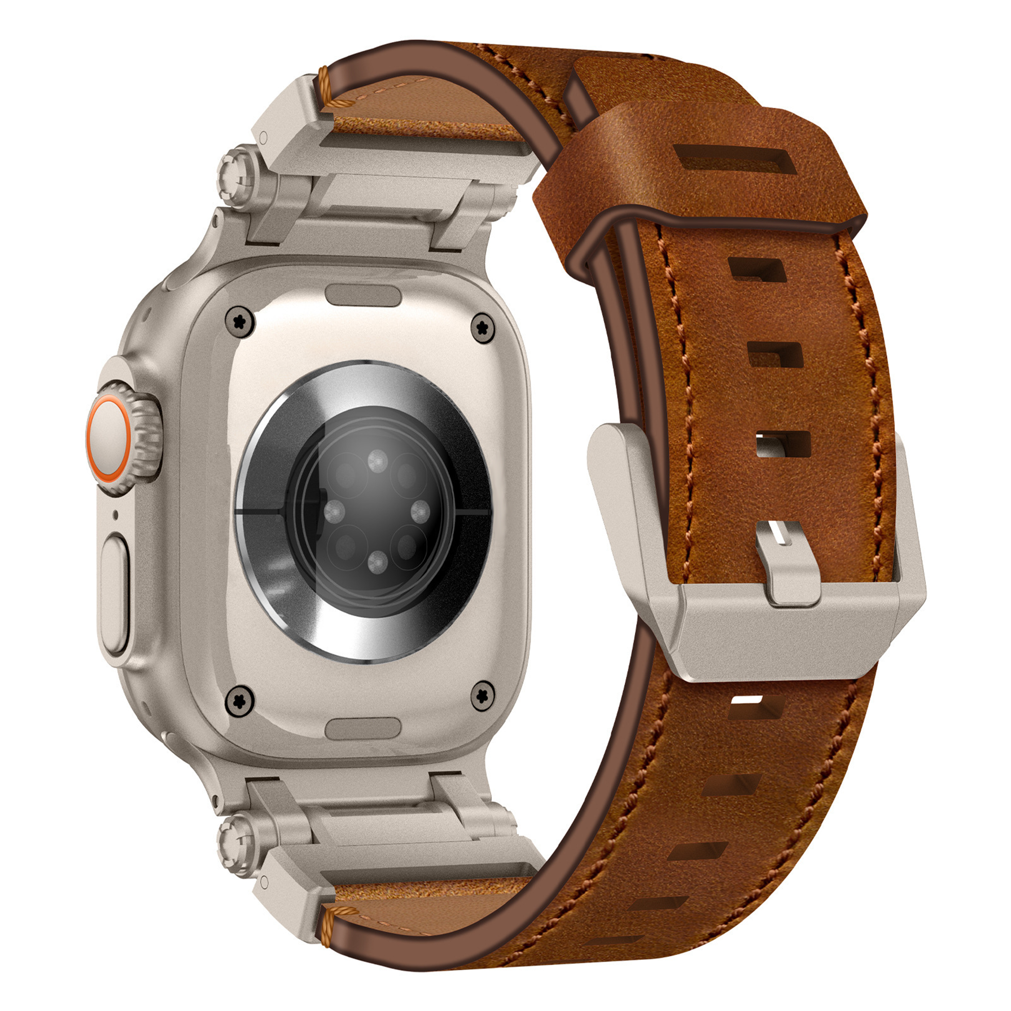 Bandz Apple Watch Ultra lederen band 'Explorer' (bruin)