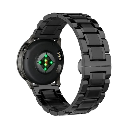 Bandz Garmin Forerunner 70 stalen schakel band 'Deluxe' (zwart)