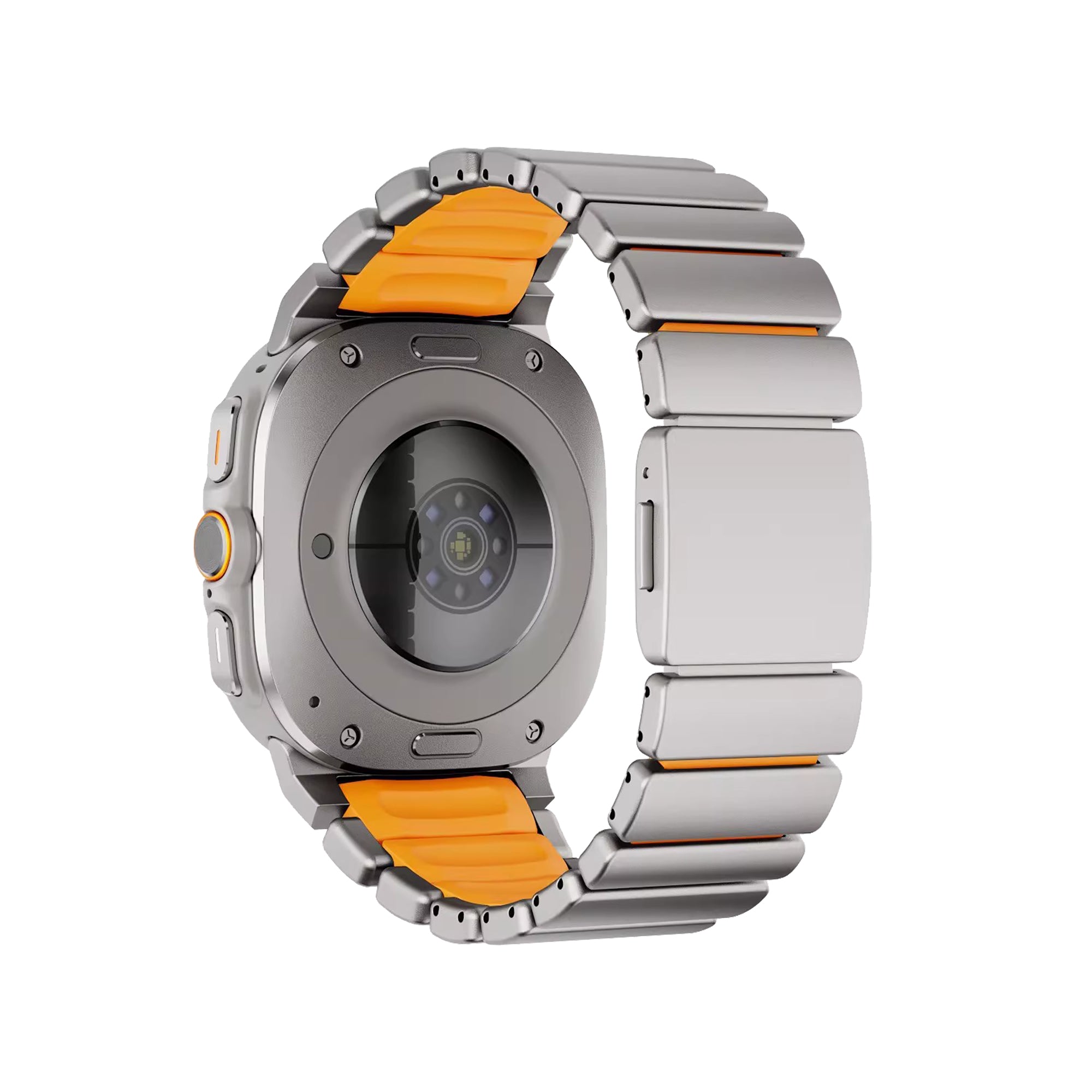 Bandz Samsung Galaxy Watch Ultra titanium band 'Hybrid' (titanium/oranje)