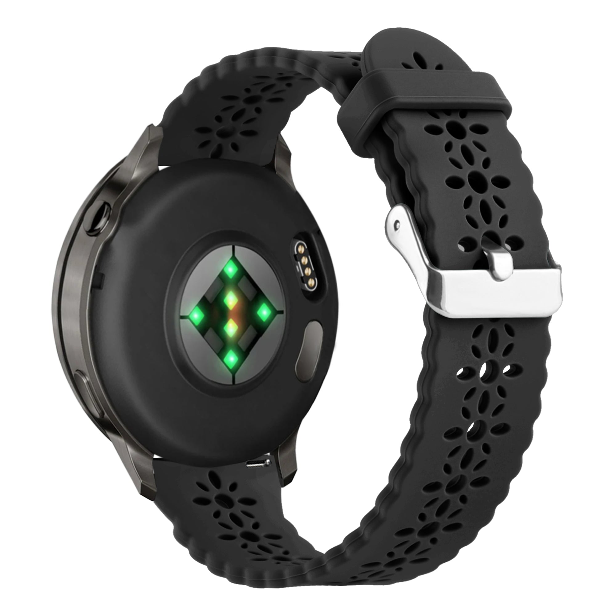 Bandz Garmin Vivoactive 6 siliconen band 'Lace' (zwart)