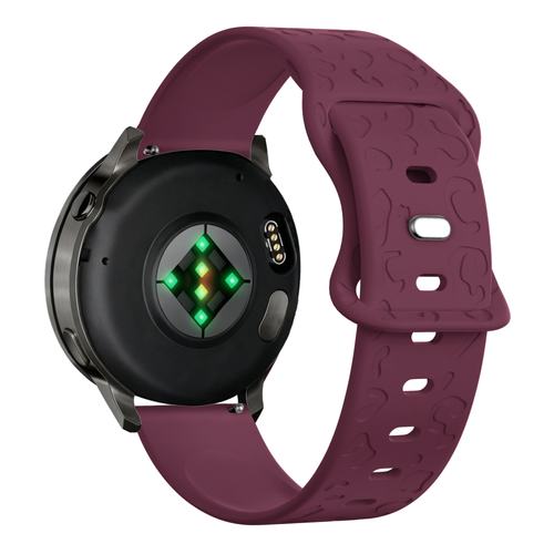 Bandz Garmin Venu 4 - 41mm siliconen band 'Leopard' (wijnrood)