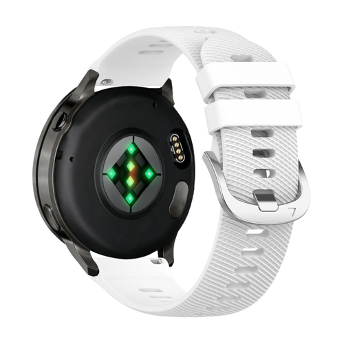 Bandz Garmin Forerunner 265s siliconen band 'Deluxe' (wit)