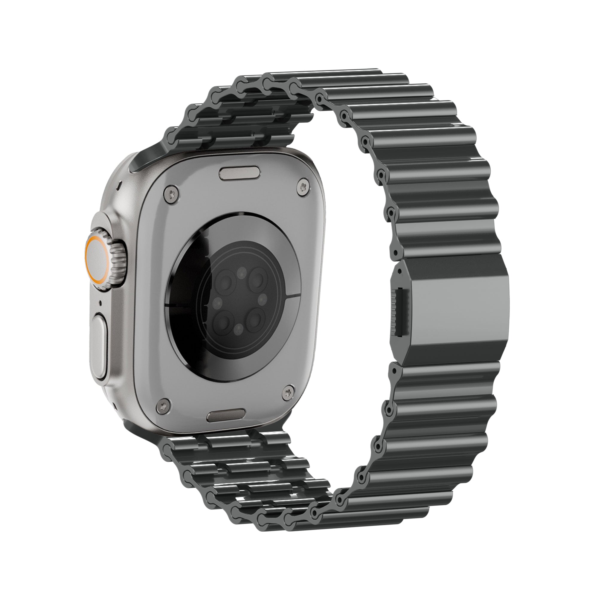 Bandz Apple Watch Ultra premium stalen band 'Ocean' (titanium grijs)